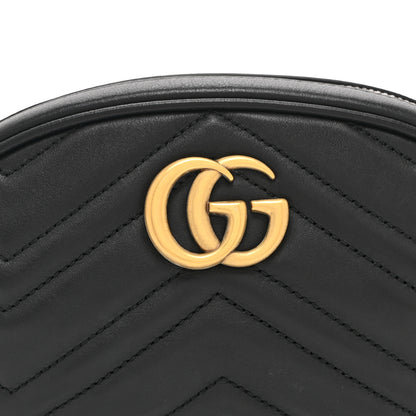 Gucci Calfskin Matelasse GG Marmont Belt Bag 85 34 Black 9 of 12