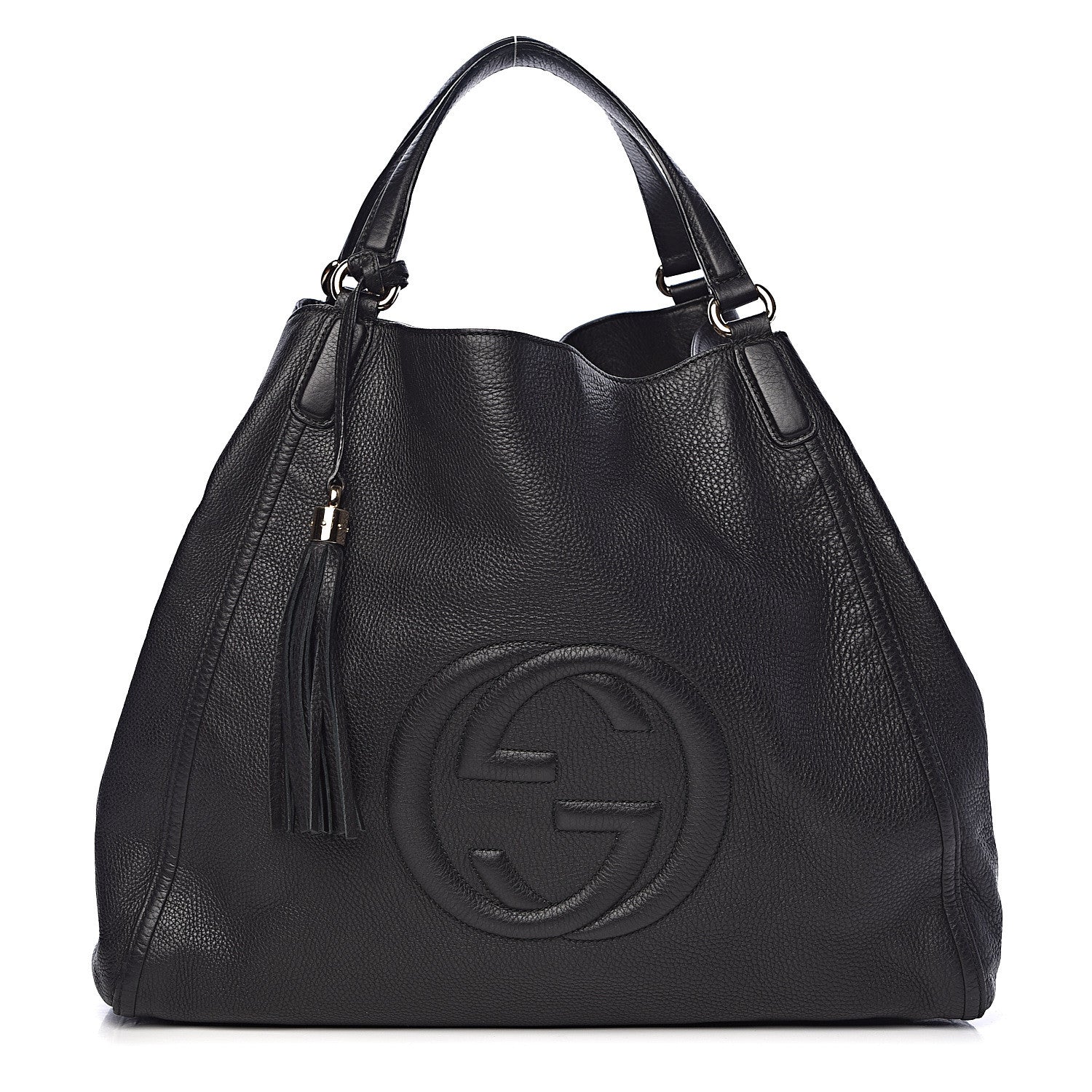 Gucci Pebbled Calfskin Large Soho Shoulder Bag Black 1 of 12