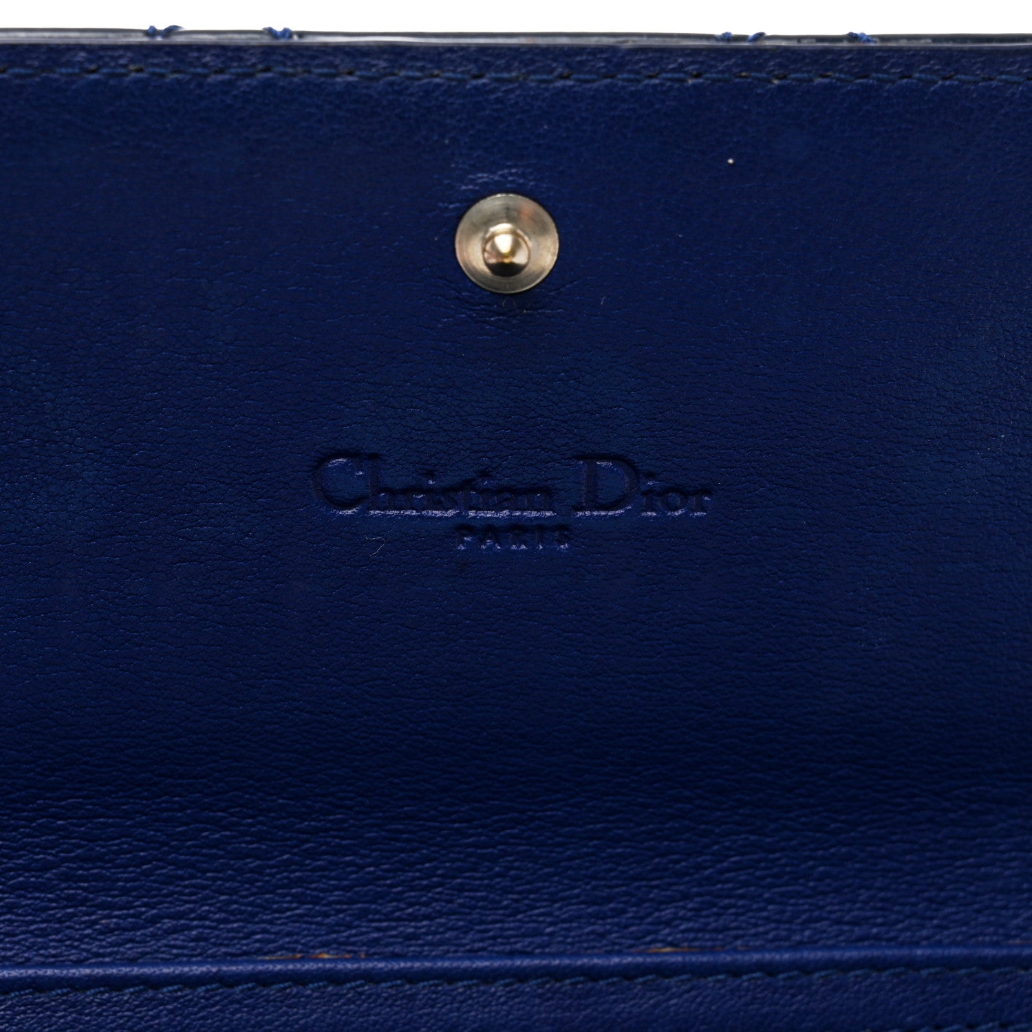 Christian Dior Patent Cannage Lady Dior Rendezvous Wallet On Chain Blue Nuit 6 of 9