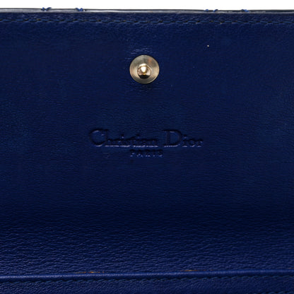 Christian Dior Patent Cannage Lady Dior Rendezvous Wallet On Chain Blue Nuit 6 of 9