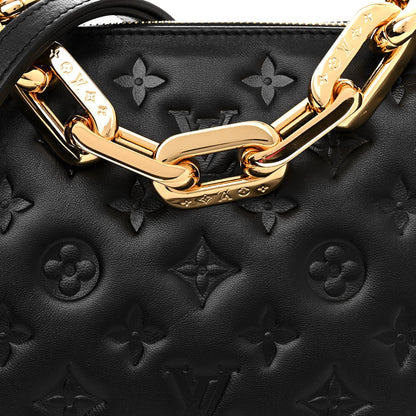 Louis Vuitton Lambskin Embossed Monogram Coussin BB Black 9 of 12