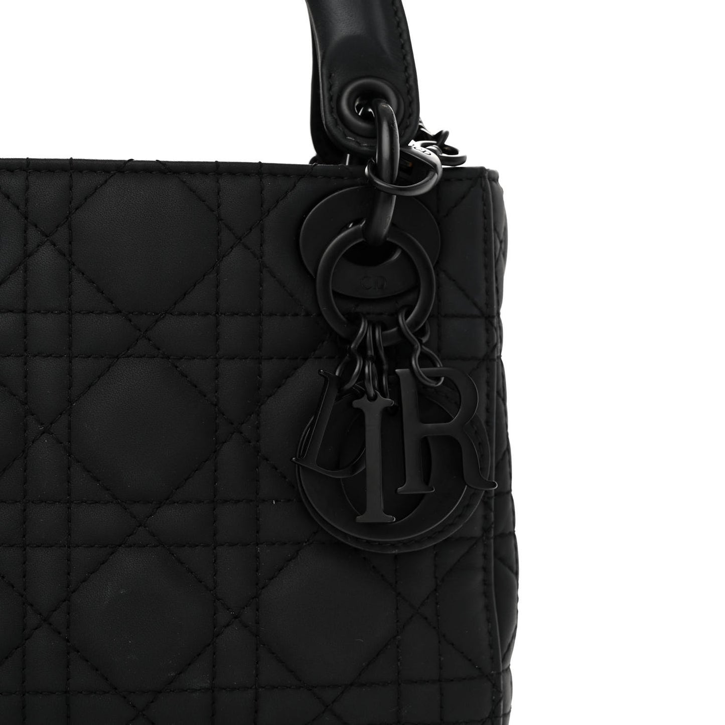 Ultra Matte Calfskin Cannage Mini Lady Dior Black