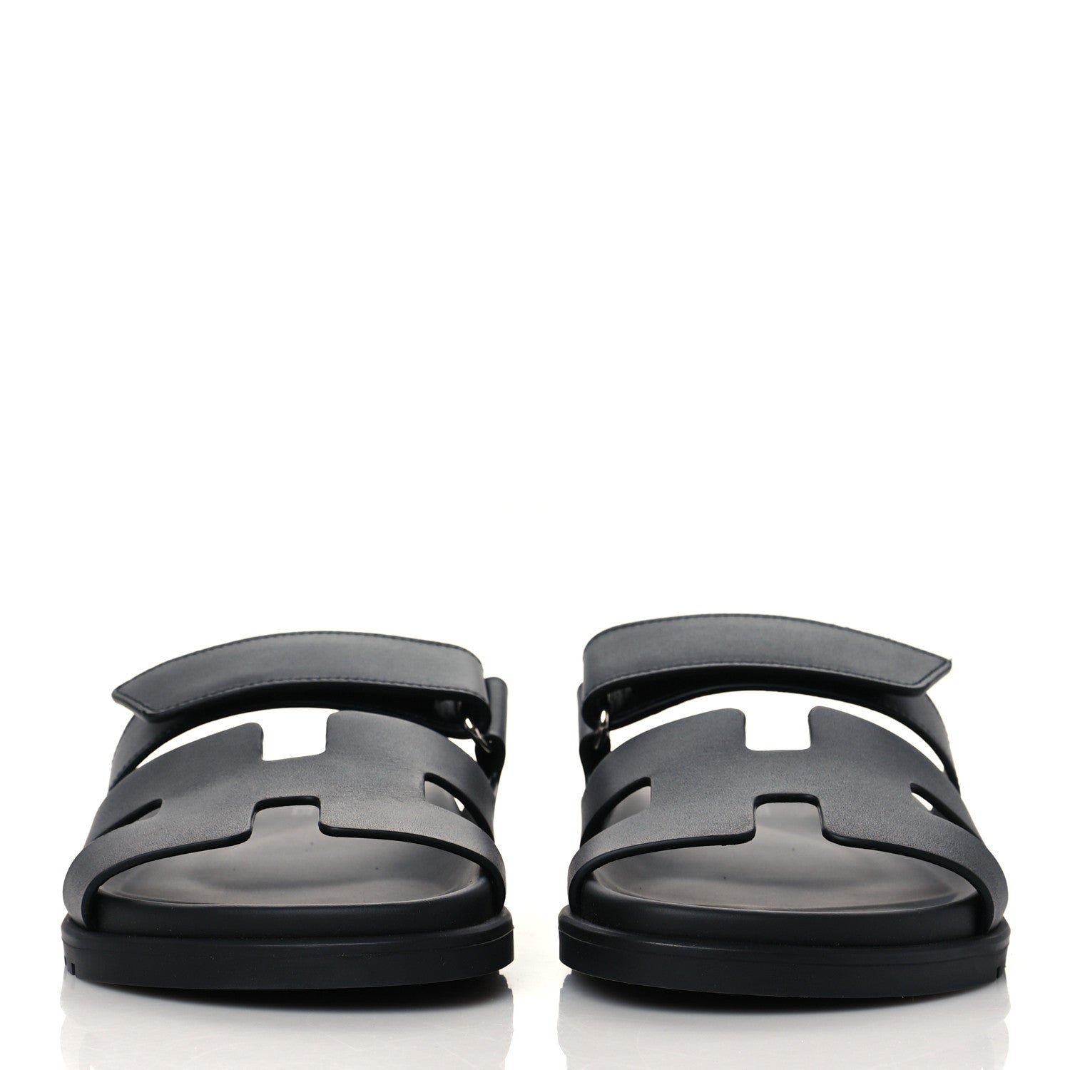 Hermes Calfskin Womens Chypre Sandals 37 Black 2 of 9