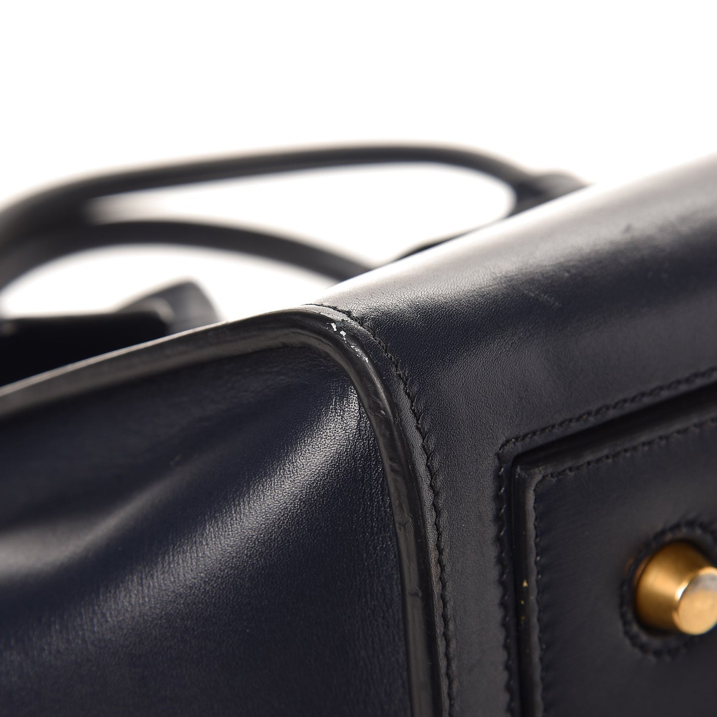 Palmelato Calfskin Mini Tie Knot Tote Navy Blue