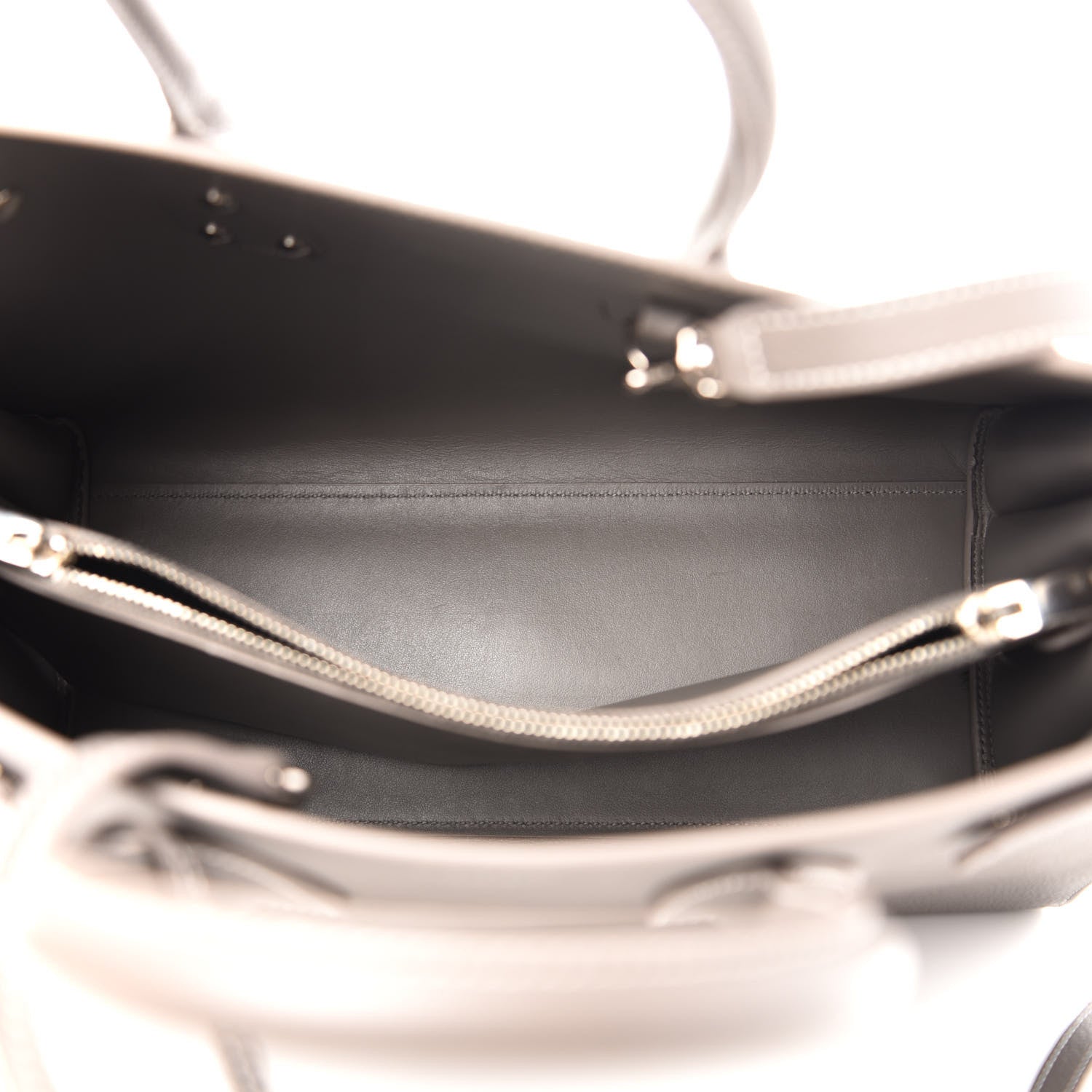 Saint Laurent Grained Calfskin Topstitch Small Sac De Jour Grey 5 of 9