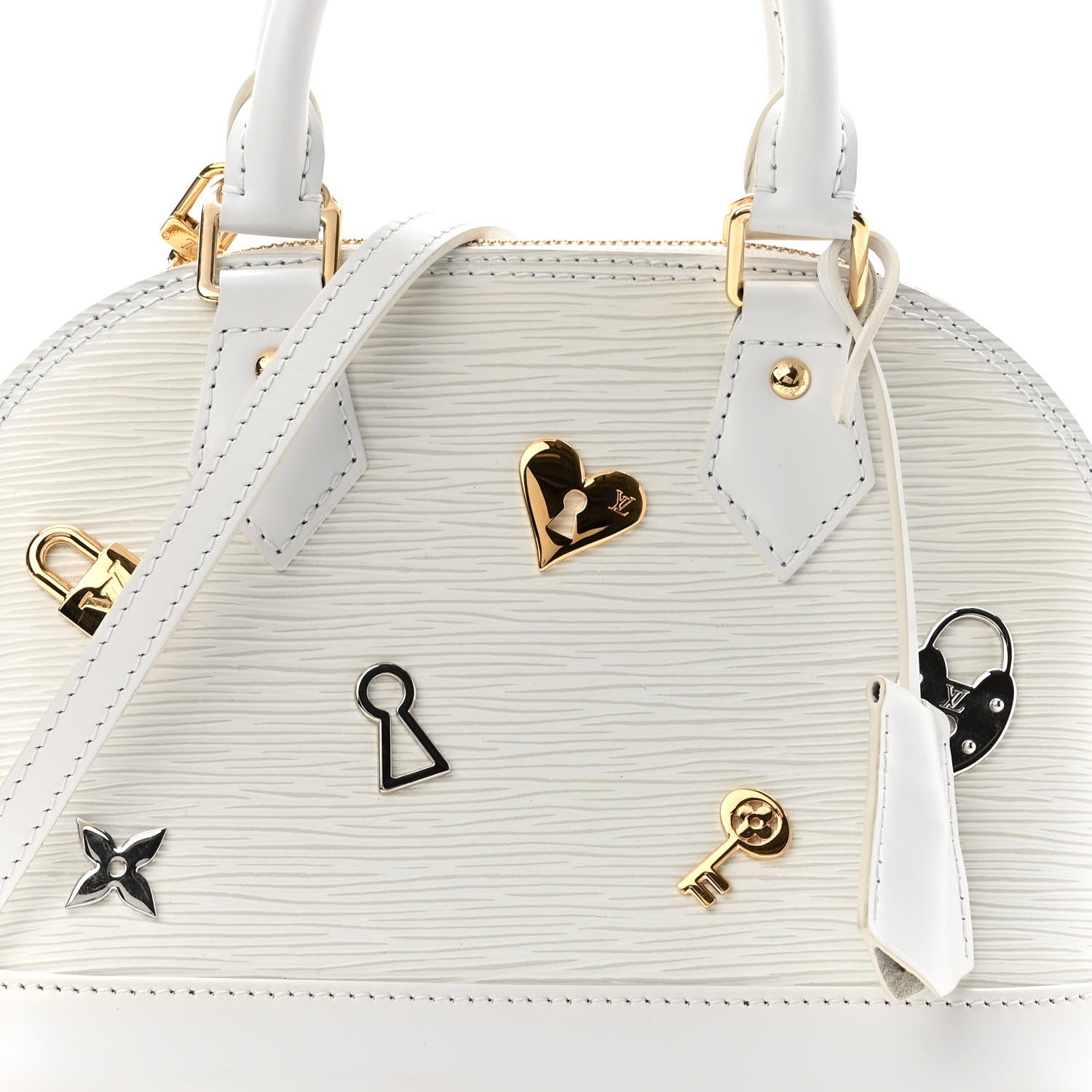 Louis Vuitton Epi Love Lock Alma BB White 7 of 9