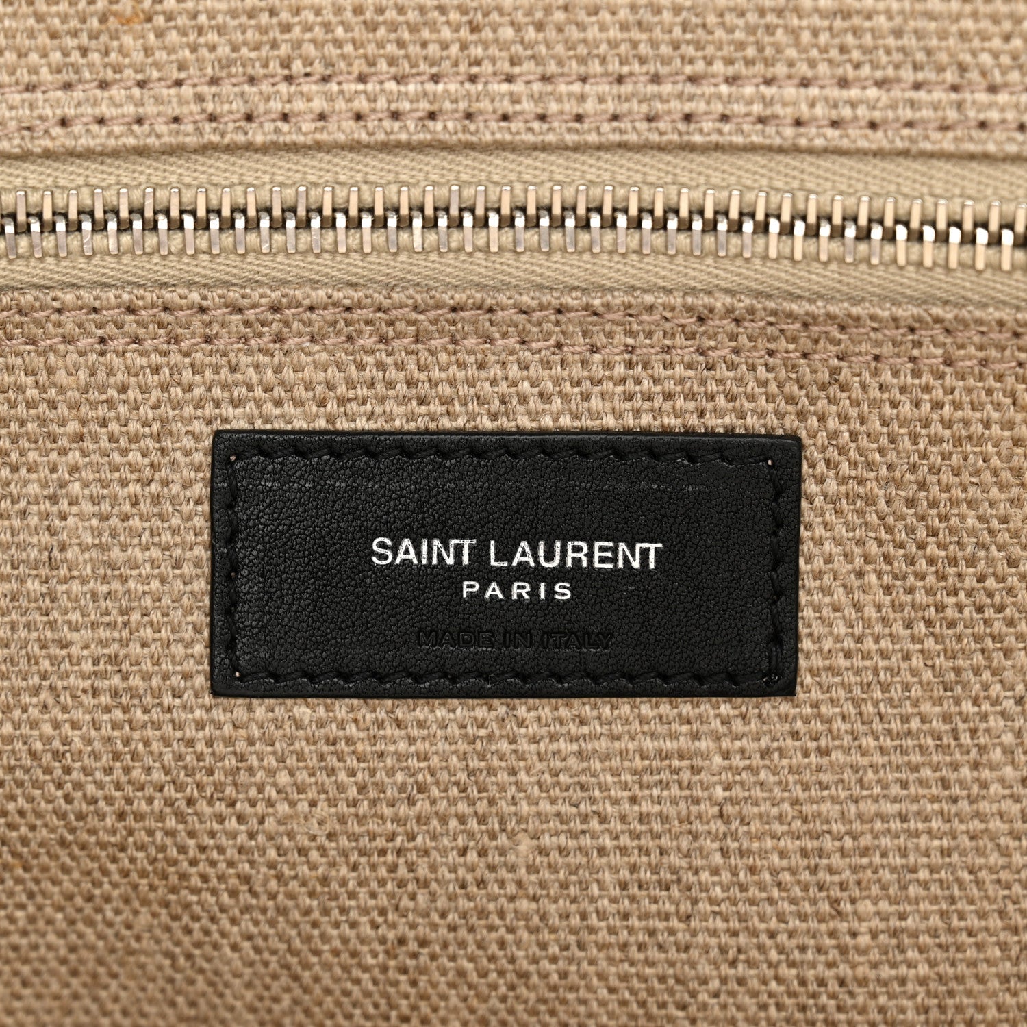 Saint Laurent Linen Calfskin Rive Gauche Tote Greggio Natural 6 of 11