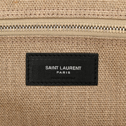 Saint Laurent Linen Calfskin Rive Gauche Tote Greggio Natural 6 of 11