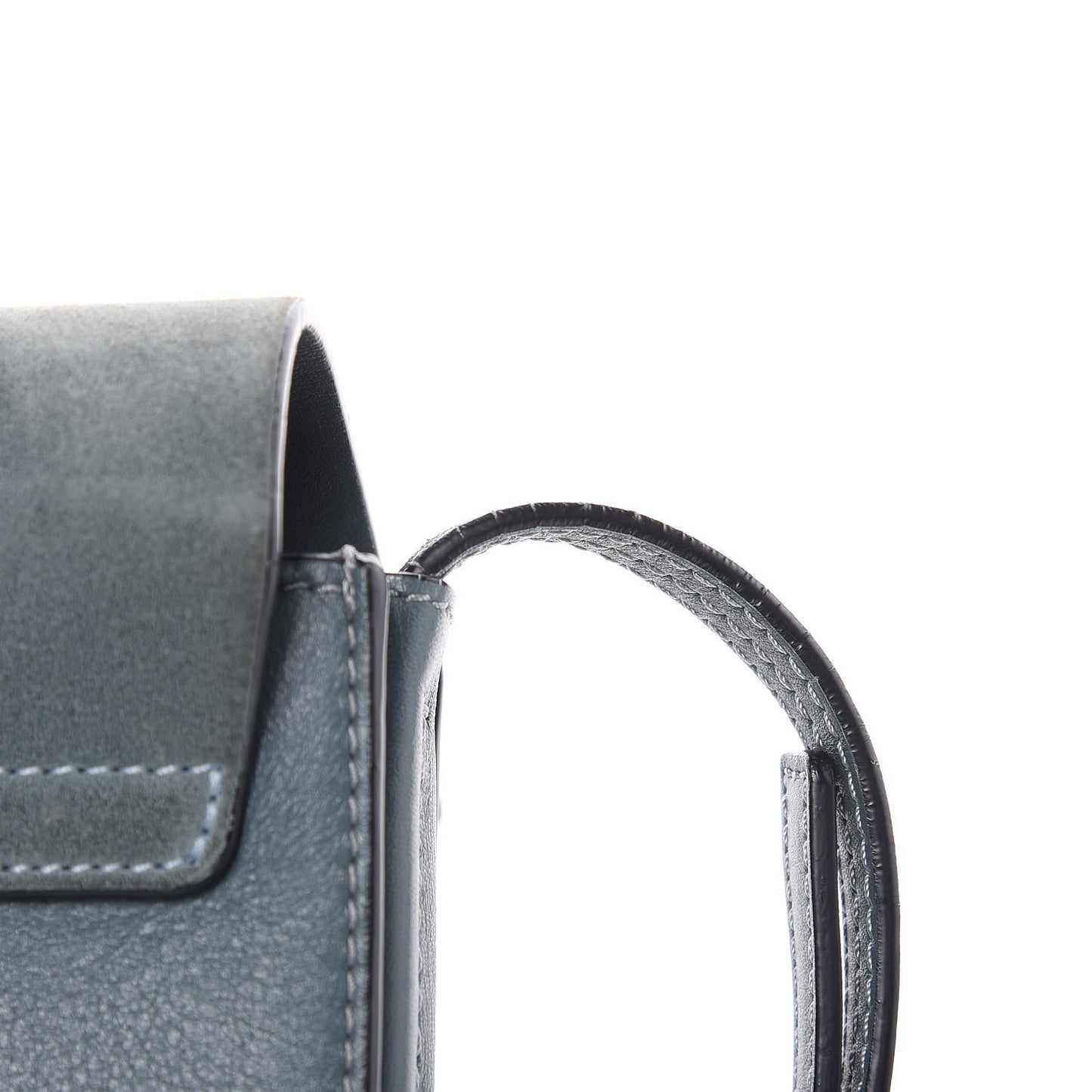 Suede Calfskin Small Faye Shoulder Bag Cloudy Blue