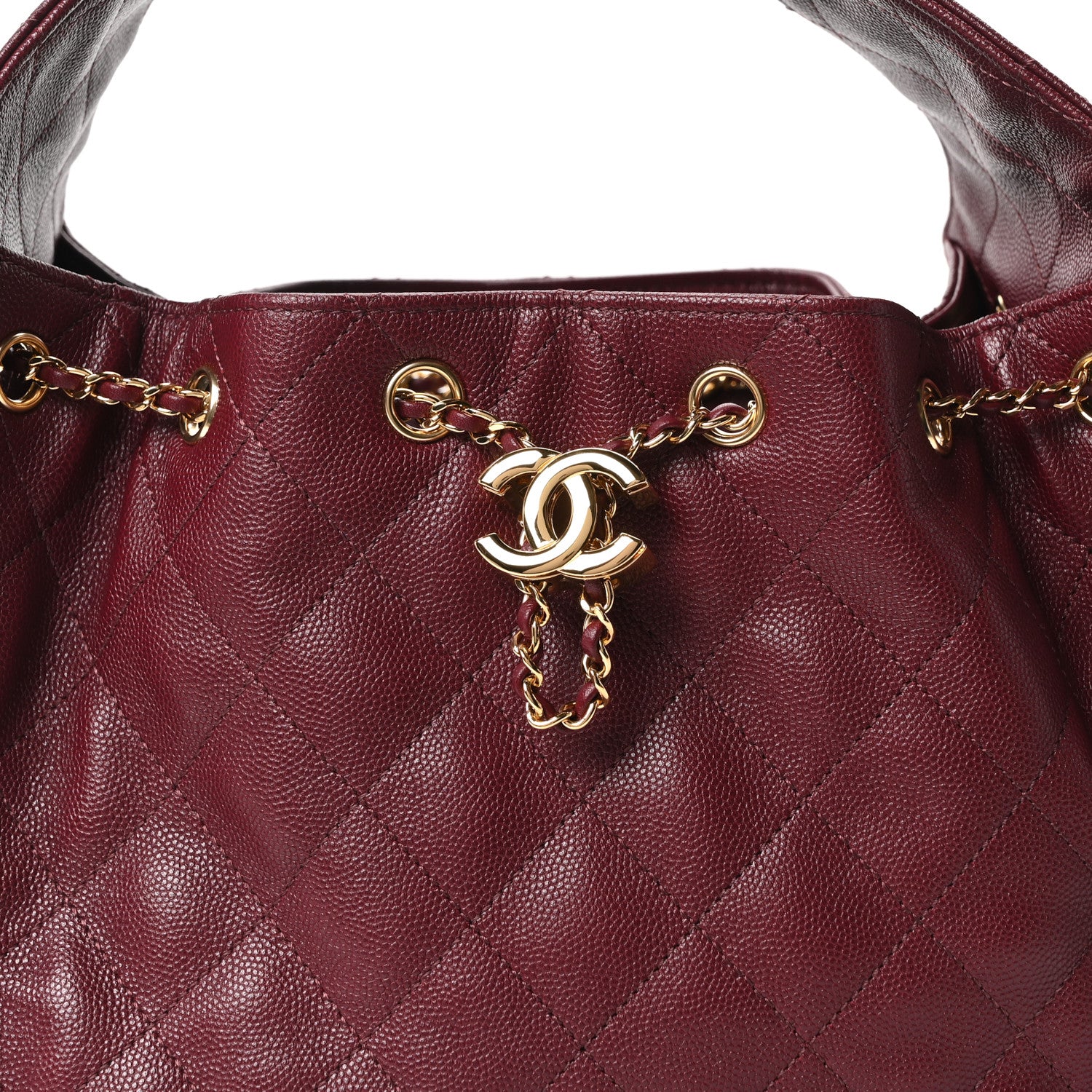 Chanel Caviar Quilted Small Chanel 25 Handbag Dark Burgundy 8 of 10