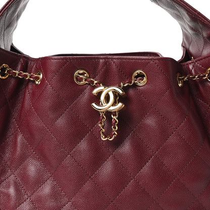 Chanel Caviar Quilted Small Chanel 25 Handbag Dark Burgundy 8 of 10