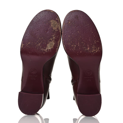 Chanel CC Ankle Boots 39.5 Burgundy 6 of 9