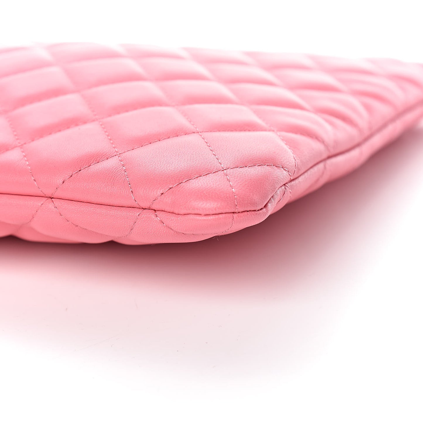 Lambskin Quilted Large Casino Beauty CC Cosmetic Case Fuchsia