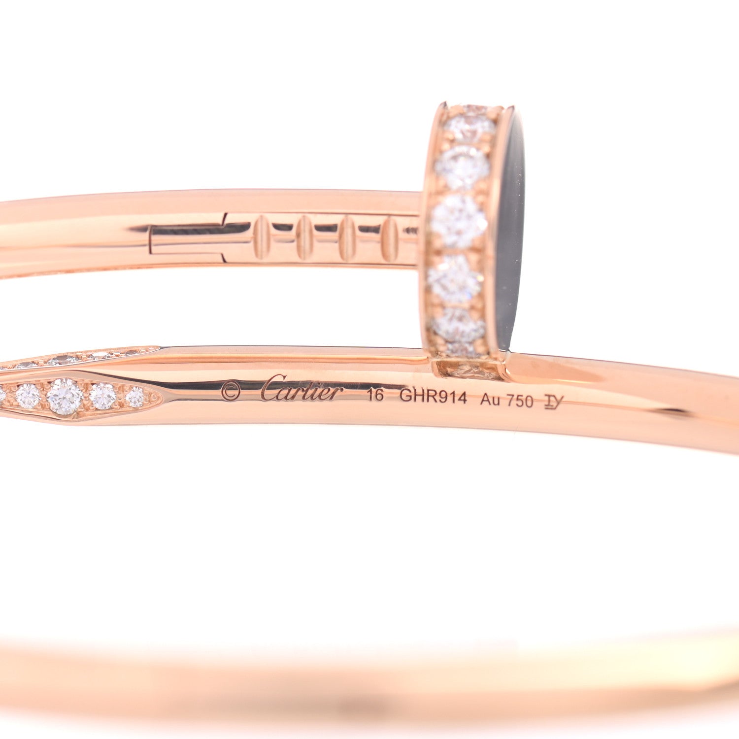 Cartier 18K Pink Gold Diamond Juste Un Clou Bracelet 16 4 of 5