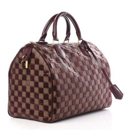 Louis Vuitton Damier Paillettes Speedy 30 Rouge 2 of 13