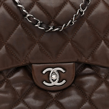 Chanel Lambskin Quilted Large Chanel 3 Flap Dark Brown 8 of 12