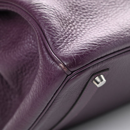 Hermes Taurillon Clemence Birkin 35 Raisin 34 of 44