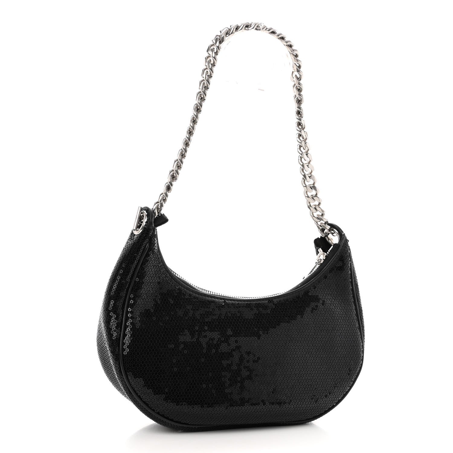 Celine Sequin Medium Chain Ava Shoulder Bag Black 3 of 9