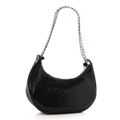 Celine Sequin Medium Chain Ava Shoulder Bag Black 3 of 9