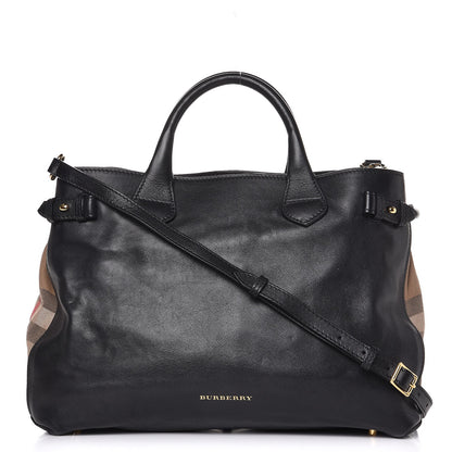 Burberry Smooth Calfskin Medium Banner Tote Black 1 of 13