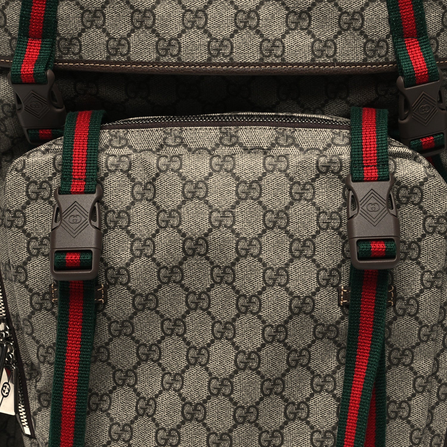 Gucci GG Supreme Monogram Web Backpack Beige Ebony 9 of 11