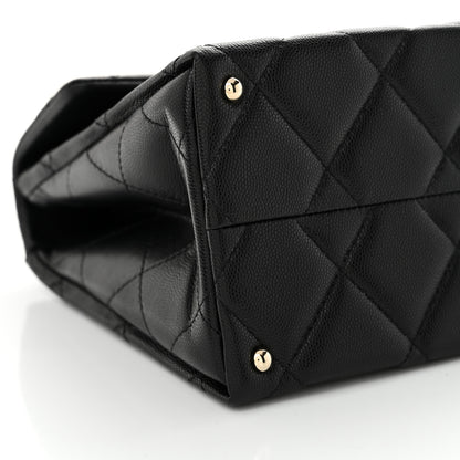 Chanel Caviar Quilted Medium Retro Twist Top Handle Flap Black 9 of 11