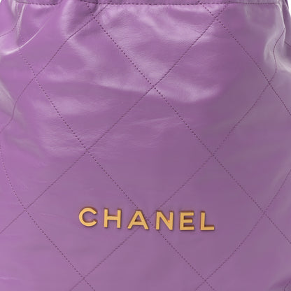 Chanel Shiny Calfskin Quilted Chanel 22 Purple 9 of 12