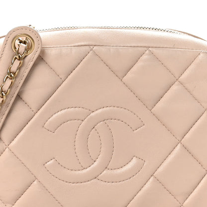 Chanel Lambskin Quilted Small Diamond CC Camera Case Beige 8 of 12
