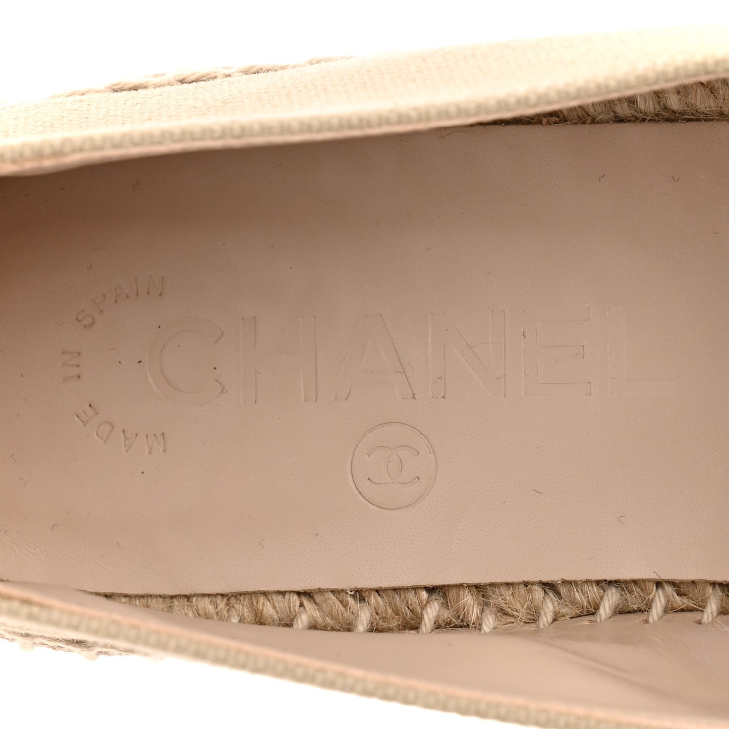 Canvas Grosgrain CC Espadrilles 37 Light Green Black