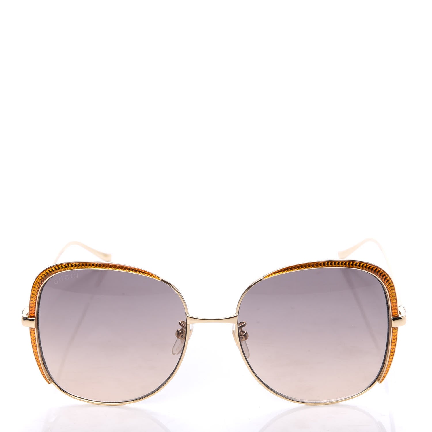 Gucci Metal Oversized Sunglasses GG0400S Gold Brown 2 of 8