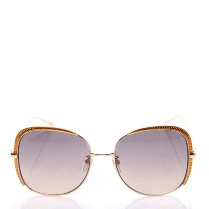 Gucci Metal Oversized Sunglasses GG0400S Gold Brown 2 of 8