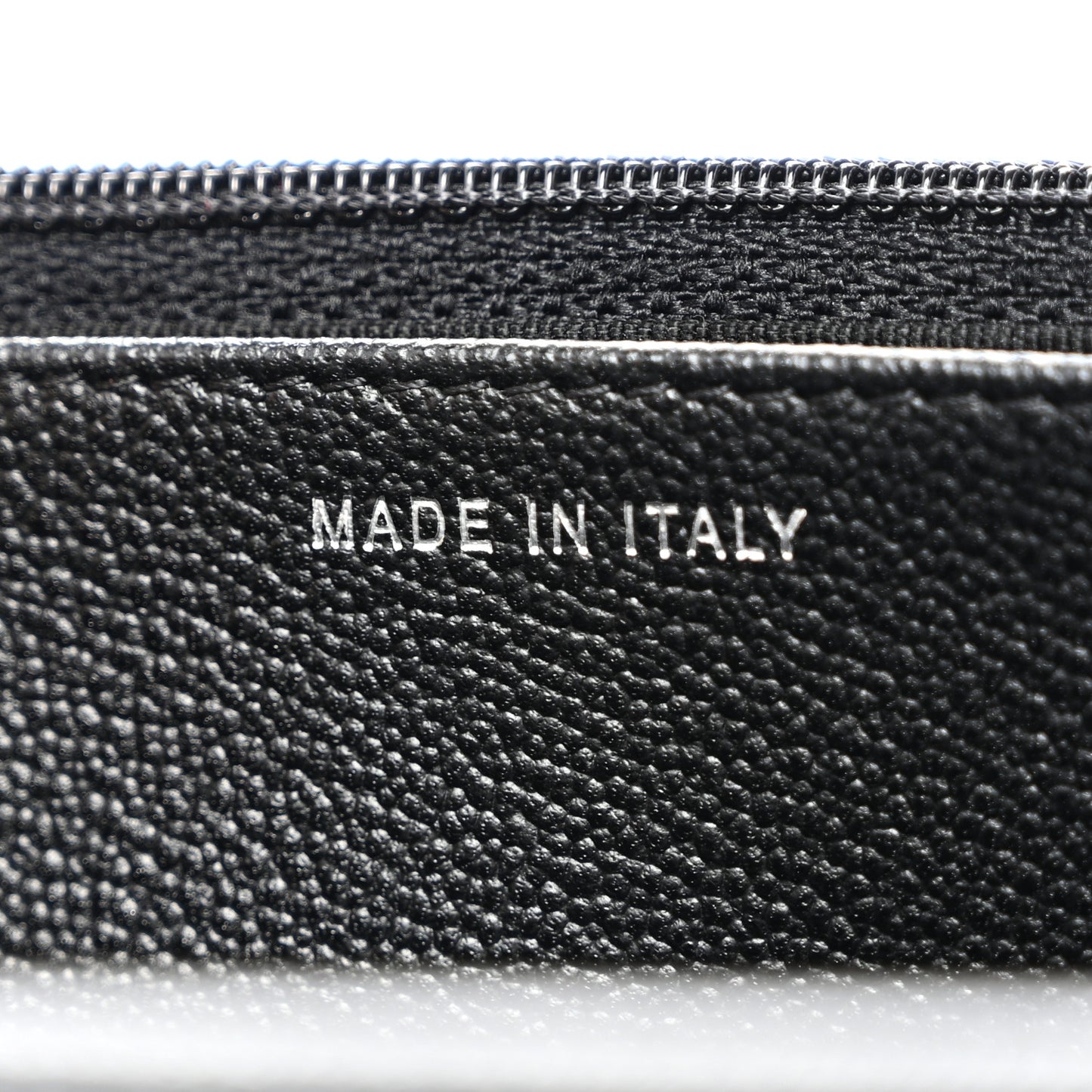 Grained Calfskin Quilted CC Box Wallet On Chain WOC Black
