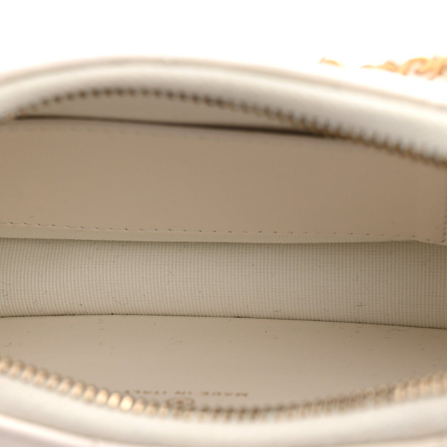 Crumpled Calfskin Quilted Braided CC Small Hobo White
