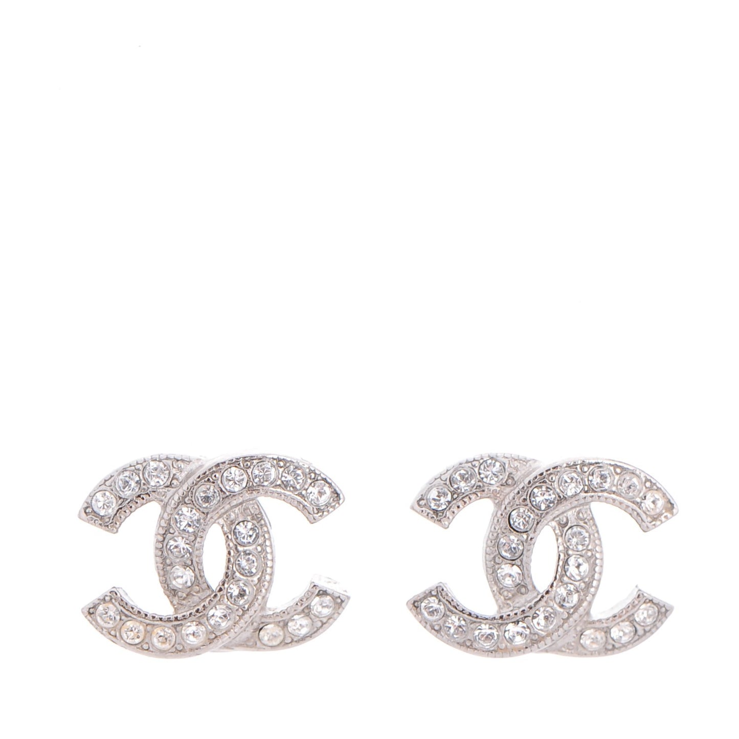 Crystal CC Earrings Silver
