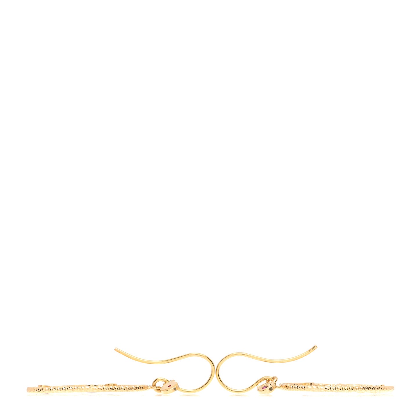 18K Yellow Gold Diamond Enamel Bollicine Drop Earrings White