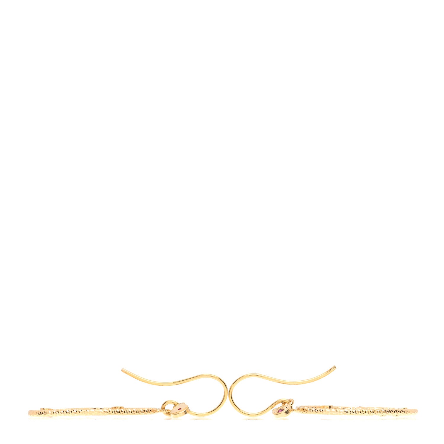 Roberto Coin 18K Yellow Gold Diamond Enamel Bollicine Drop Earrings White 3 of 4
