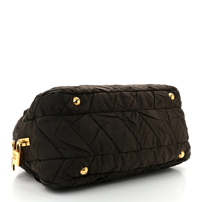 Prada Tessuto Nylon Chevron Catena Bag Ebano 4 of 12