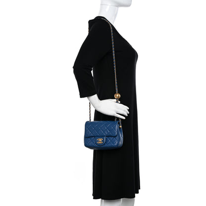 Chanel Lambskin Quilted Mini Pearl Crush Flap Blue 2 of 10