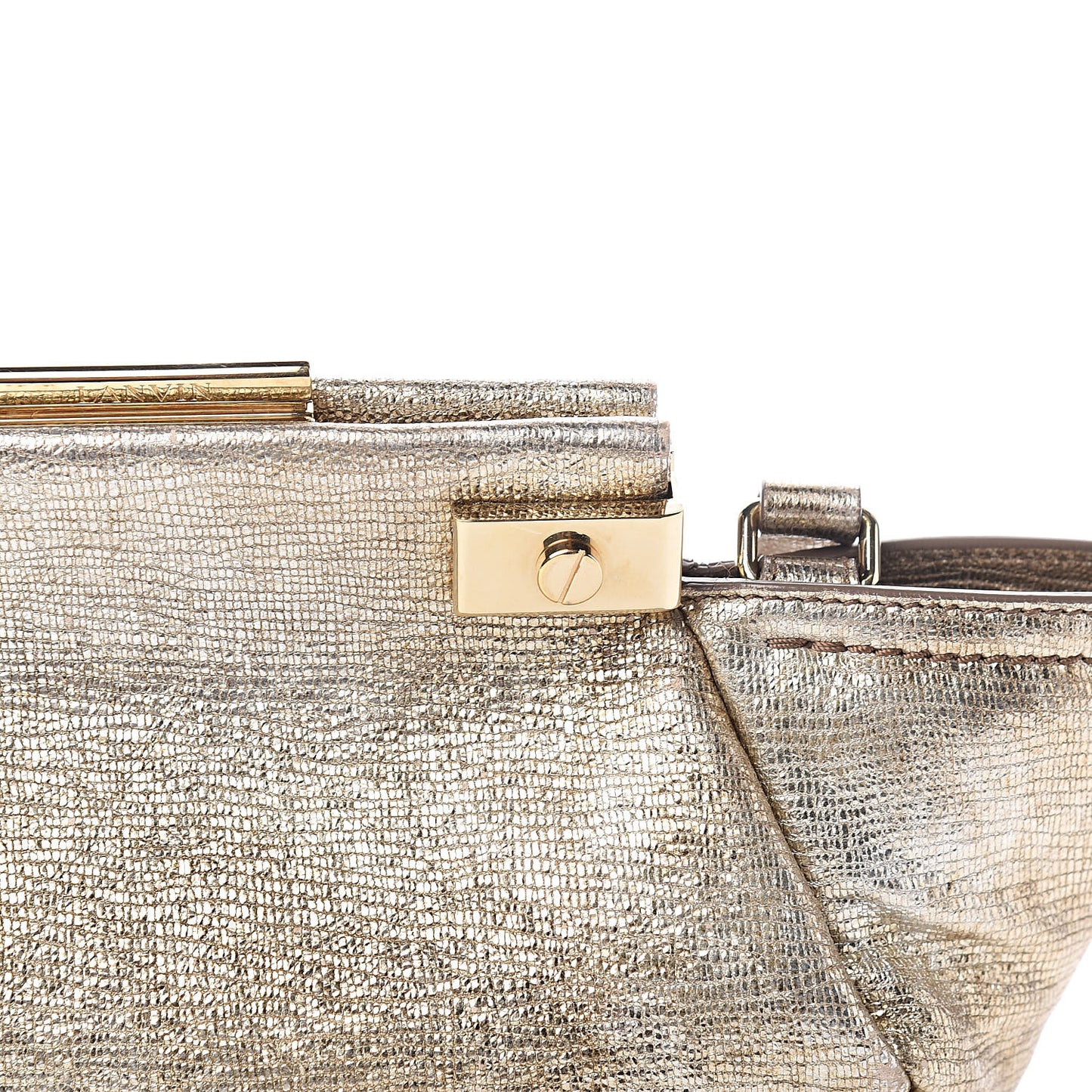 Metallic Trilogy Bowling Mini Crossbody Gold