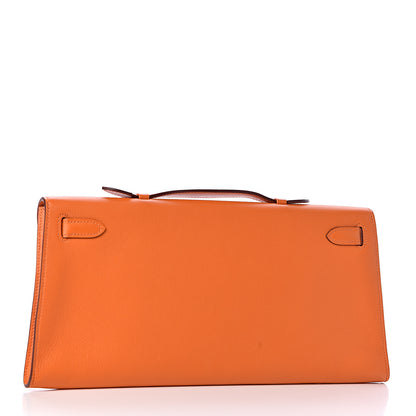 Hermes Swift Kelly Longue Clutch Pochette Orange 3 of 29