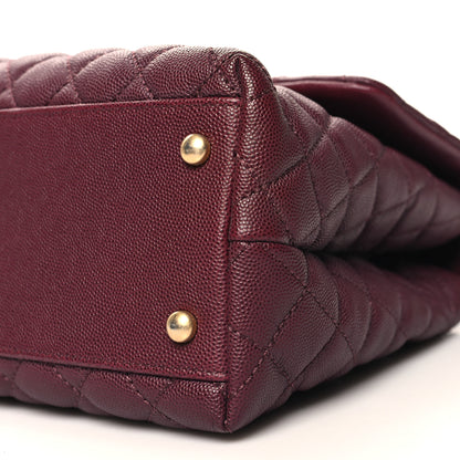 Chanel Caviar Lizard Quilted Medium Coco Handle Flap Burgundy 10 of 12