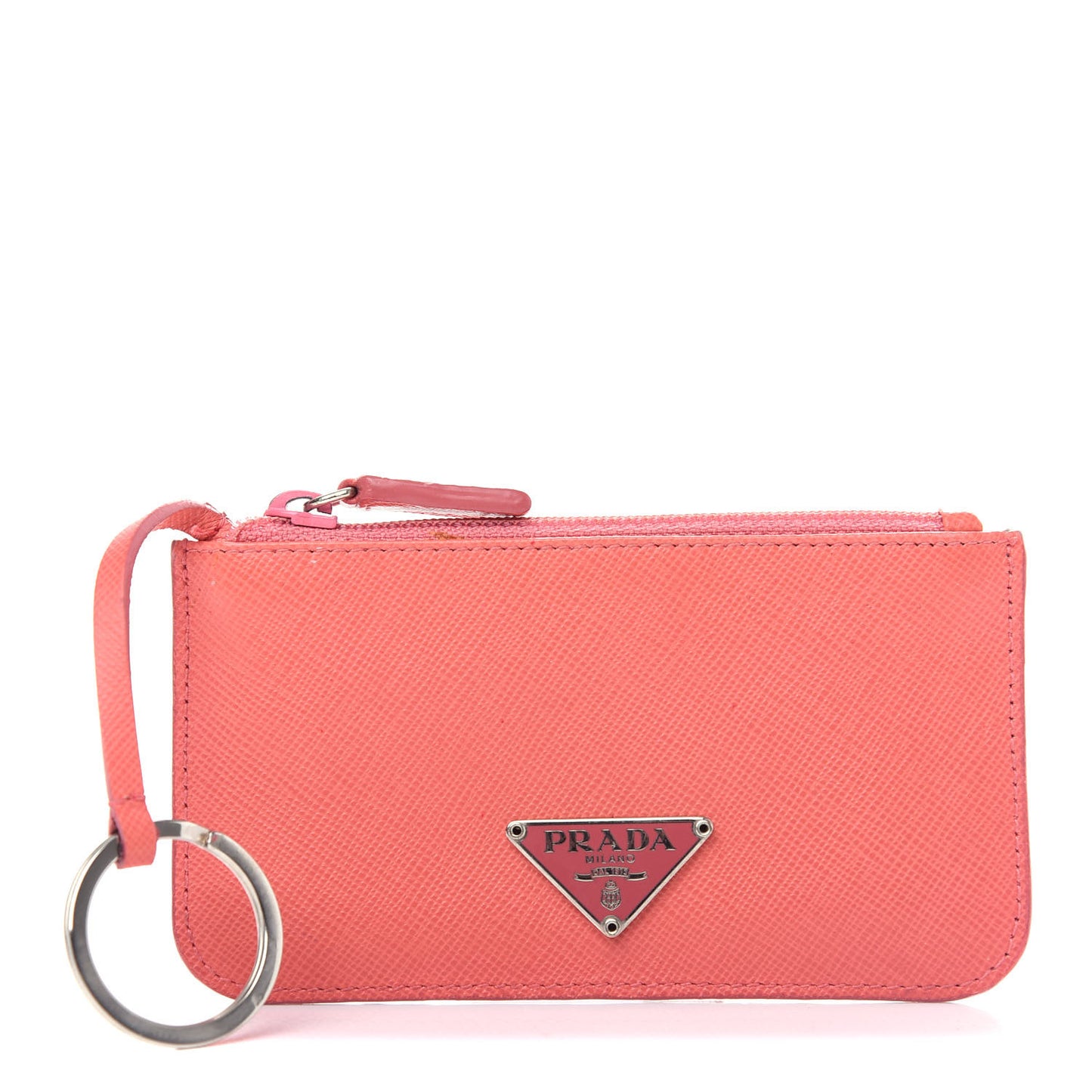Saffiano Zip Keychain Fragola