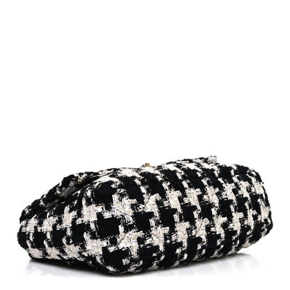 Chanel Tweed Quilted Large Chanel 19 Flap Black Ecru White 3 of 9