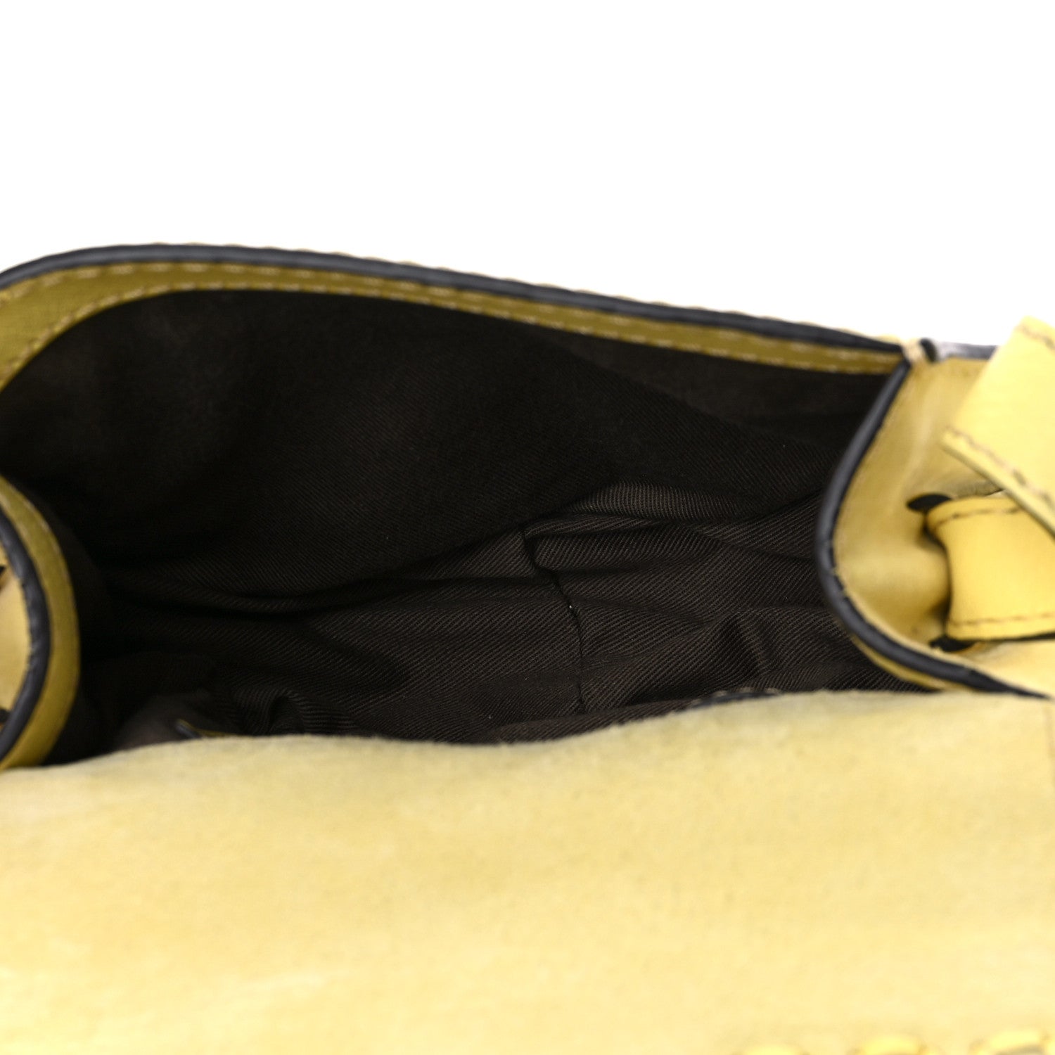 Chloe Suede Calfskin Braided Mini Marcie Round Crossbody Bag Yellow 6 of 16