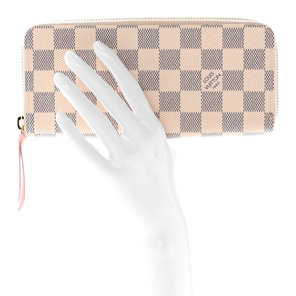 Louis Vuitton Damier Azur Clemence Wallet Rose Ballerine 2 of 6