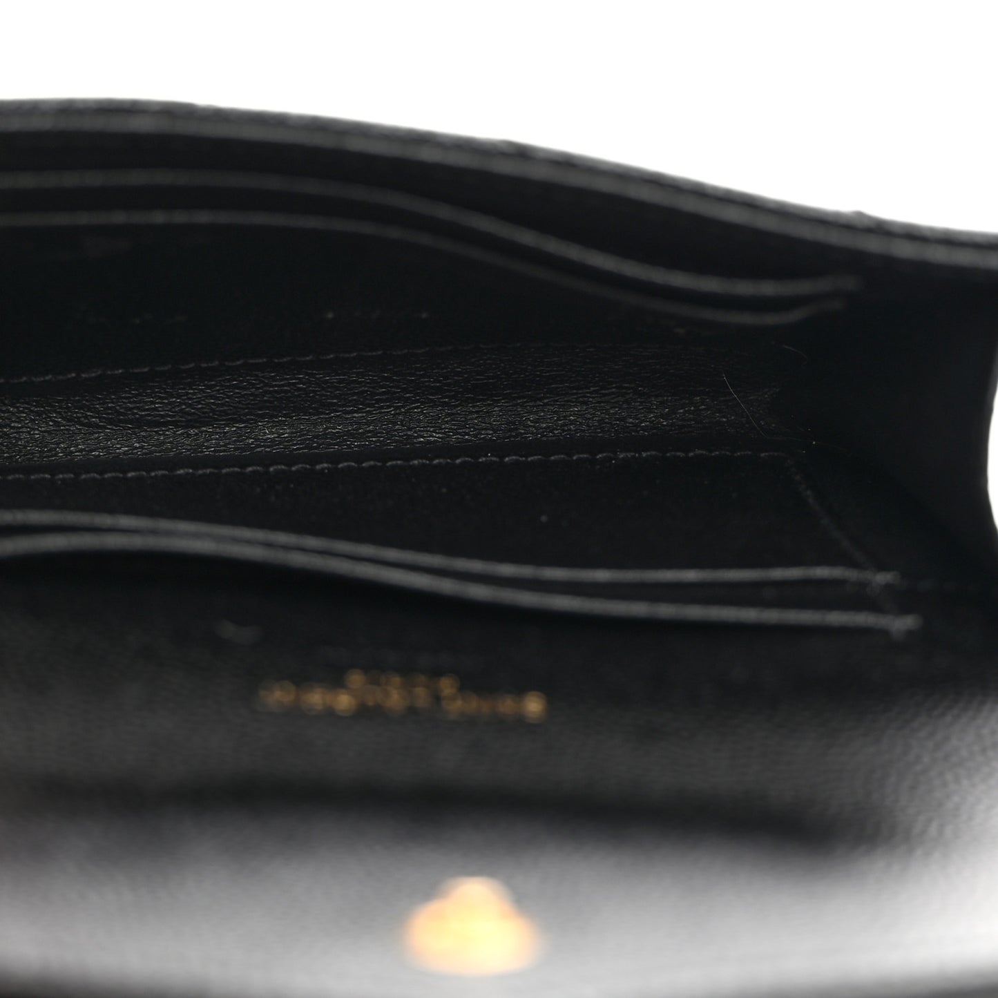 Grain De Poudre Matelasse Chevron Small Monogram Envelope Wallet Black