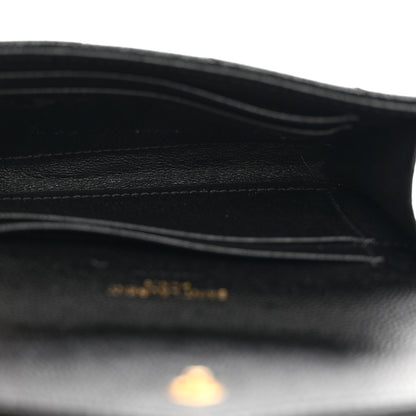 Saint Laurent Grain De Poudre Matelasse Chevron Small Monogram Envelope Wallet Black 5 of 7