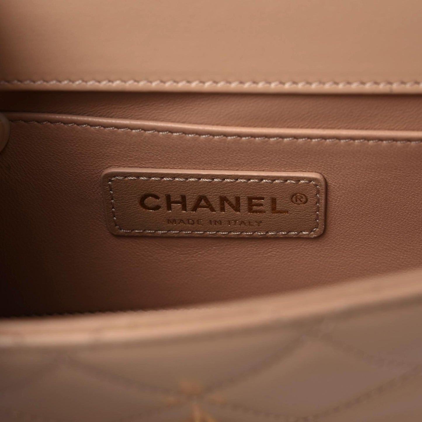 Calfskin Quilted Mini Perfect Fit Flap Beige
