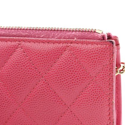 Chanel Caviar Quilted Zipped Key Holder Case Pink 10 of 14