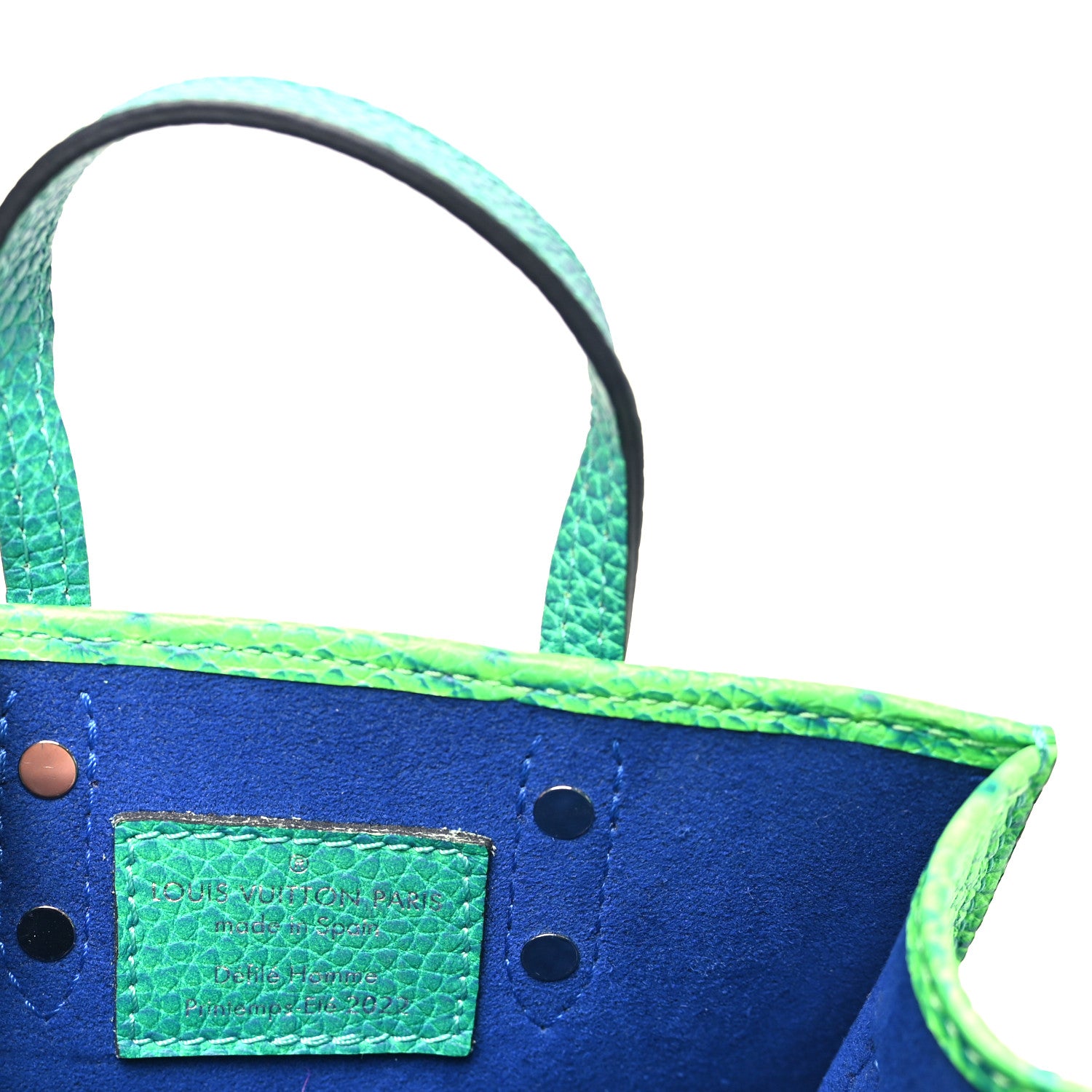 Louis Vuitton Taurillon Illusion Sac Plat XS Bleu Vert 6 of 9